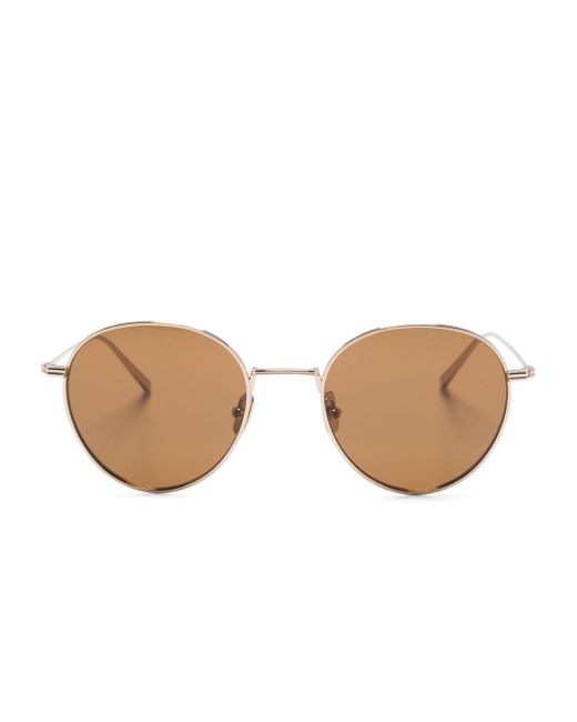 Totême  Natural Logo-engraved Round-frame Sunglasses
