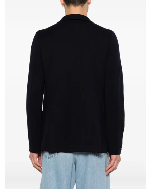 Gran Sasso Black Patch-Pocket Wool Blazer for men