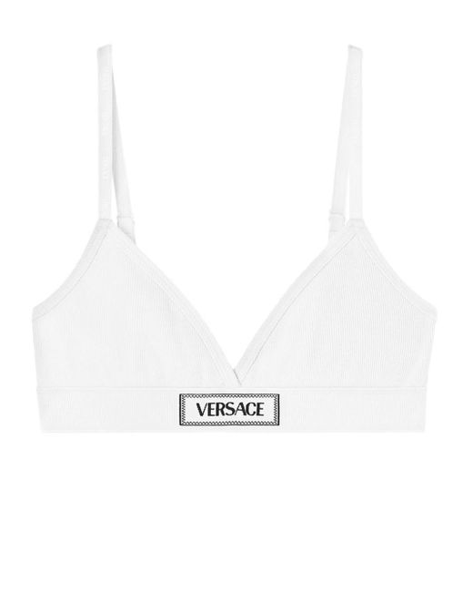 Versace White BH mit Logo-Patch