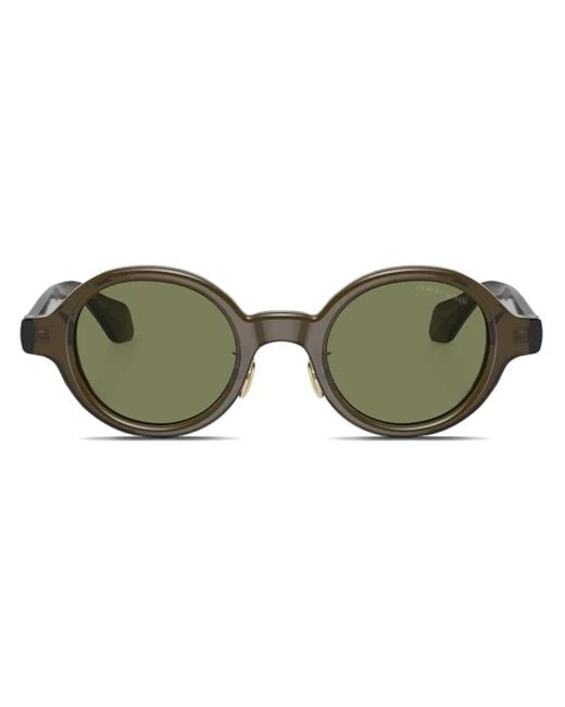 Giorgio Armani Green Round-Frame Sunglasses for men