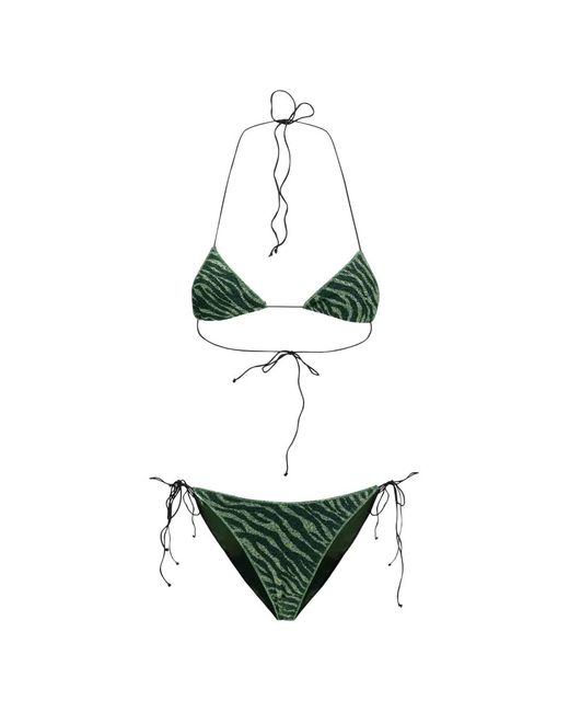 Oseree White Zebra-Pattern Bikini