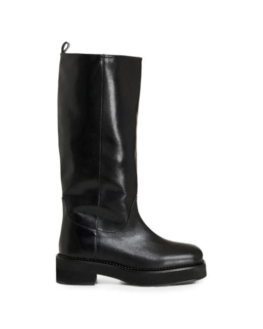 Essentiel Antwerp Black Kiker4 Knee-High Leather Boots