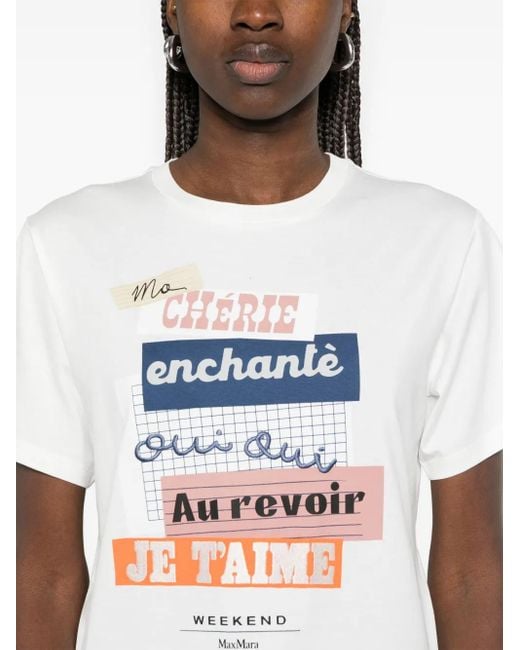 T-Shirt À Imprimé Graphique Weekend by Maxmara en coloris White