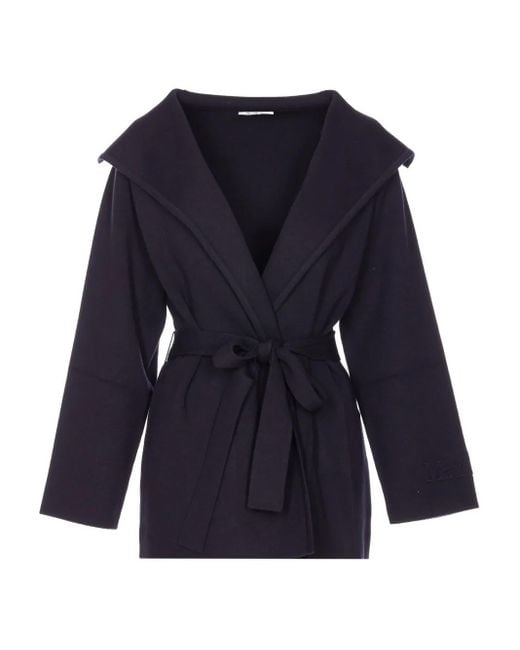 Max Mara Blue Mantel mit Gürtel