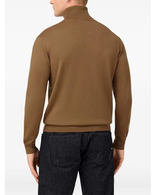 Boggi Brown High-Neck Sweater for men