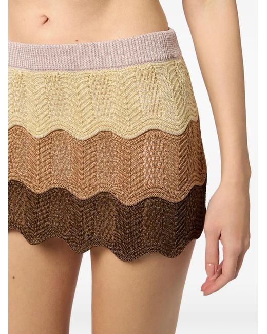 Philipp Plein Natural Mini Skirt Colour Wave