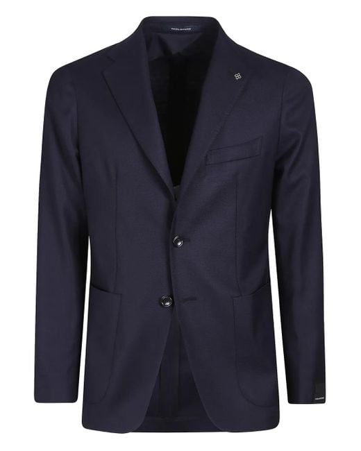 Tagliatore Blue Two-Button Patch-Pocket Jacket for men