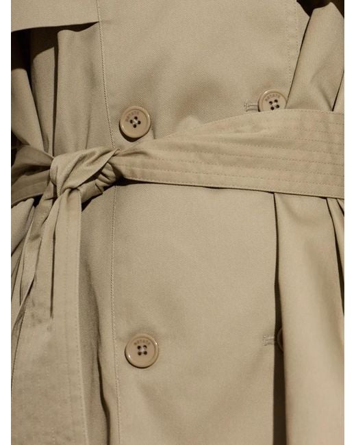 ROTATE BIRGER CHRISTENSEN Natural Double-Breasted Belted Short Trench Coat