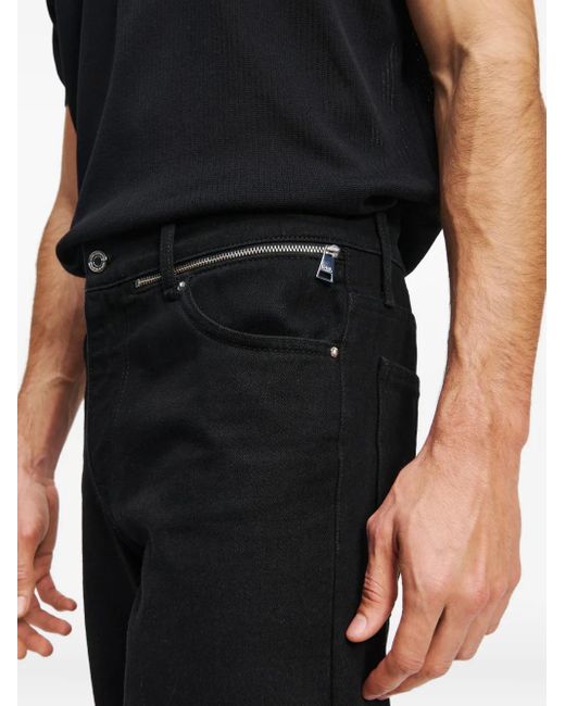 Karl Lagerfeld Black Logo-Patch Jeans for men