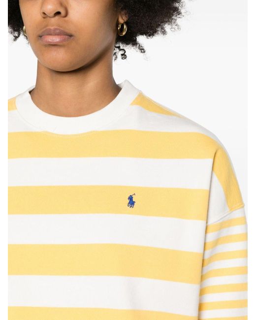Polo Ralph Lauren Yellow Polo Pony Striped Sweatshirt
