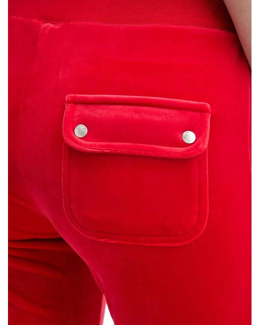 Pantalones de chándal con cordones y bolsillo de parche Juicy Couture de color Red
