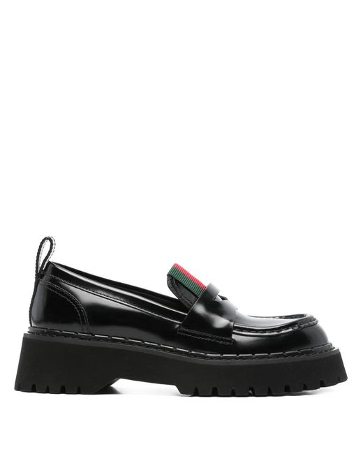 Gucci Black Leather Loafers