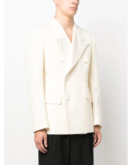 Maison Margiela Natural Double-Breasted Mohair-Silk Blazer for men
