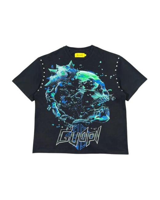 GUAPI Blue Logo-Print T-Shirt for men