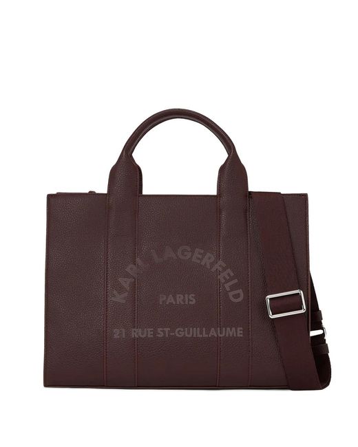 Karl Lagerfeld Purple Medium Rue St-Guillaume Tote Bag