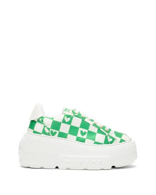 Casadei Green X Alessandro Enriquez Nexus Lace-Up Sneakers