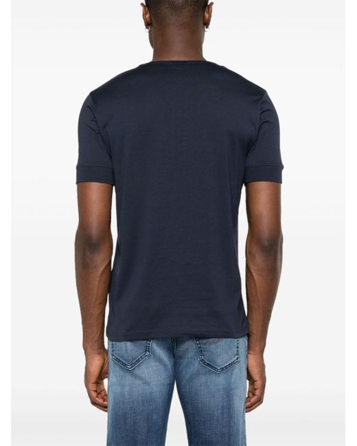 Sunspel Henley-T-Shirt aus Baumwolle in Blue für Herren