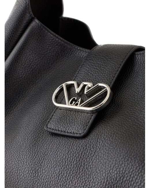 Emporio Armani Black Eagle-buckle Leather Shoulder Bag