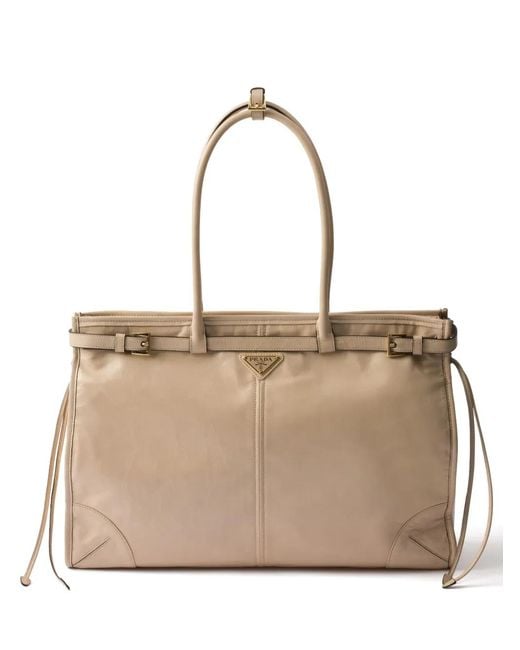 Prada Natural Extra Large Bonnie Tote Bag