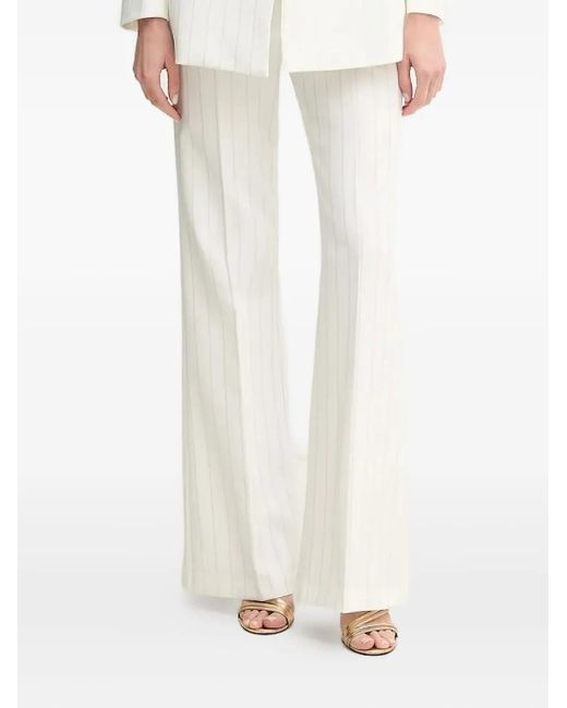 Ermanno Scervino White Schlaghose mit Nadelstreifen