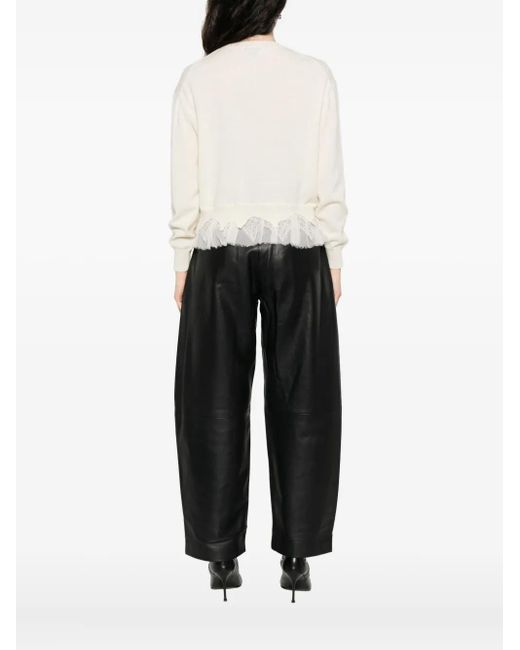 Alexander McQueen Vest Met Afwerking Van Kant in het White