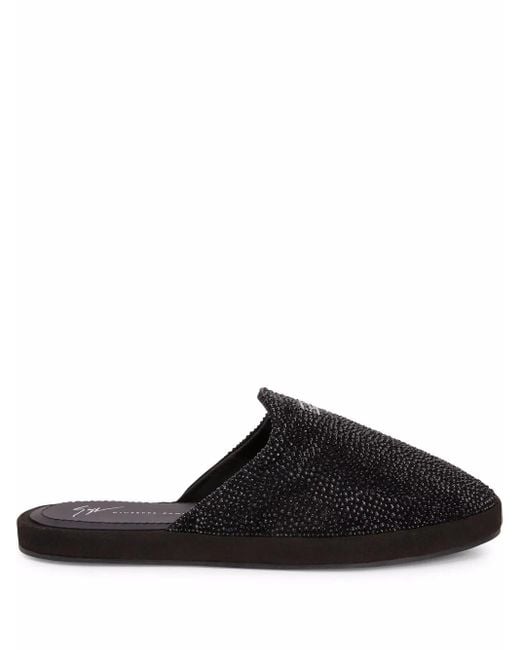 Giuseppe Zanotti Junge Fever Slipper Mit Kristallen in Black für Herren