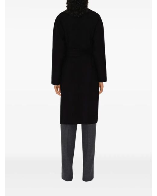 Manteau Ceinturé En Laine À Design Réversible Burberry en coloris Black