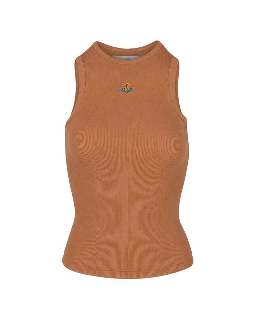 Vivienne Westwood Brown 90S Orb-Embroidered Vest