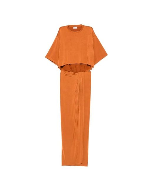 ANDAMANE Orange Anja Cut-Out Draped Dress
