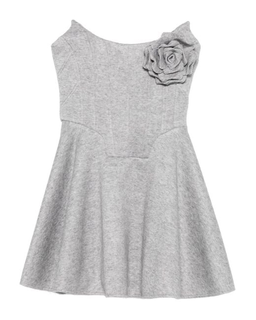 GIUSEPPE DI MORABITO Gray Ausgestelltes Kleid Mit Rosenverzierung