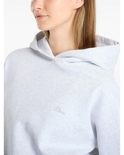 Dime White Cursive Small Logo Hoodie