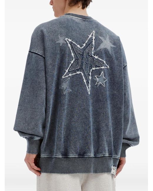 FIVE CM Blue Star-Patchwork Sweatshirt for men