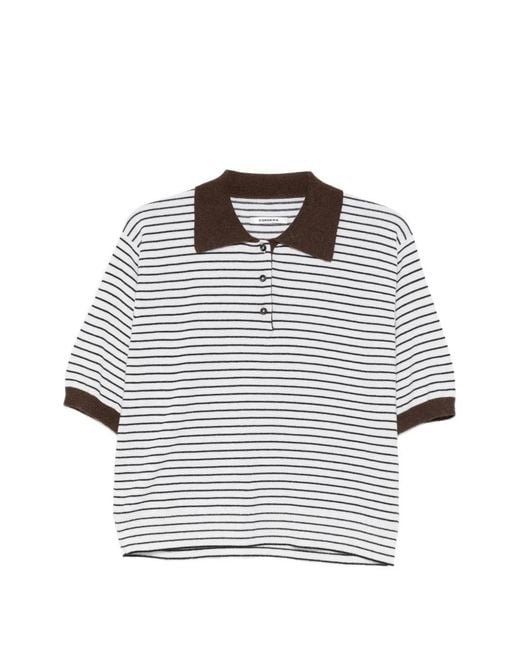 Cordera White Striped Polo Shirt