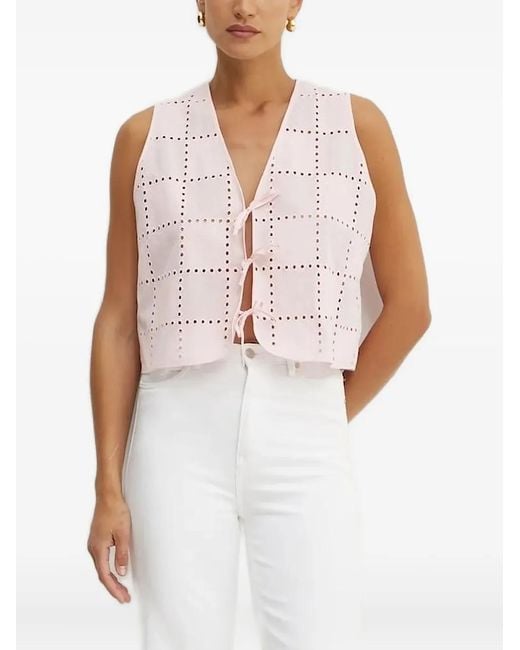 IVY & OAK White Perforated-Design Top