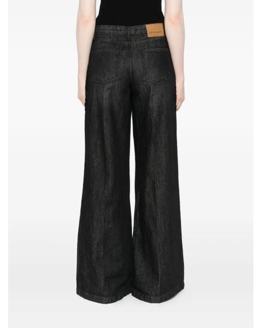 Jeans Con Ricamo A Fiori di ERMANNO FIRENZE in Black