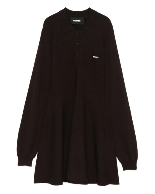 ROTATE BIRGER CHRISTENSEN Black Robe Courte À Manches Longues