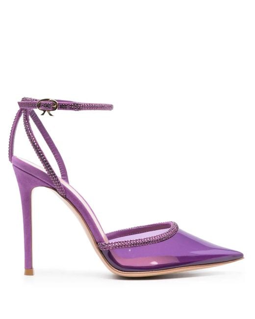Gianvito Rossi Pink Plexi 110Mm Crystal-Embellished Pumps