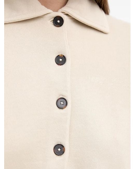 Marc O' Polo White Pull Boutonné À Logo Brodé