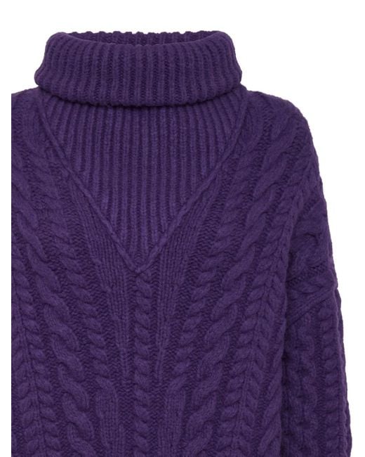 Philipp Plein Purple Skull&Bones Turtleneck Sweater