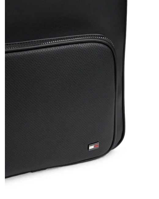 Tommy Hilfiger Black Perforated-Panel Backpack for men