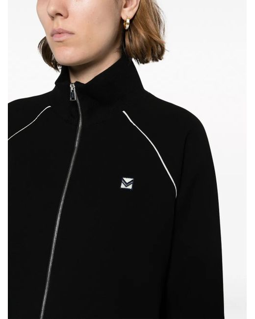 Tory Burch Black Crepe Track Jacket