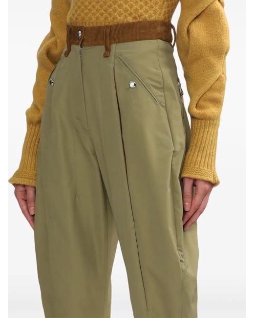 Kiko Kostadinov Green Pleat-Detailing Tapered Trousers