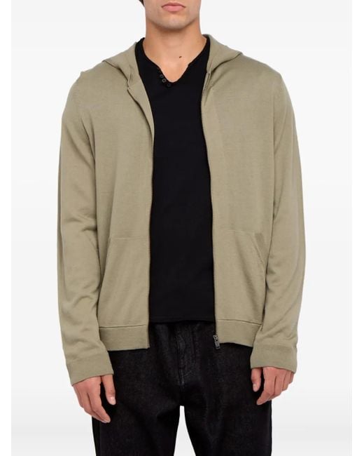 Zadig & Voltaire Green Clash We Revoltaire Zip Hoodie for men