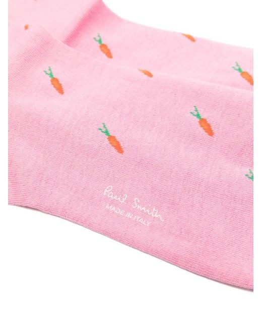 Paul Smith Pink Carro-Print Socks for men
