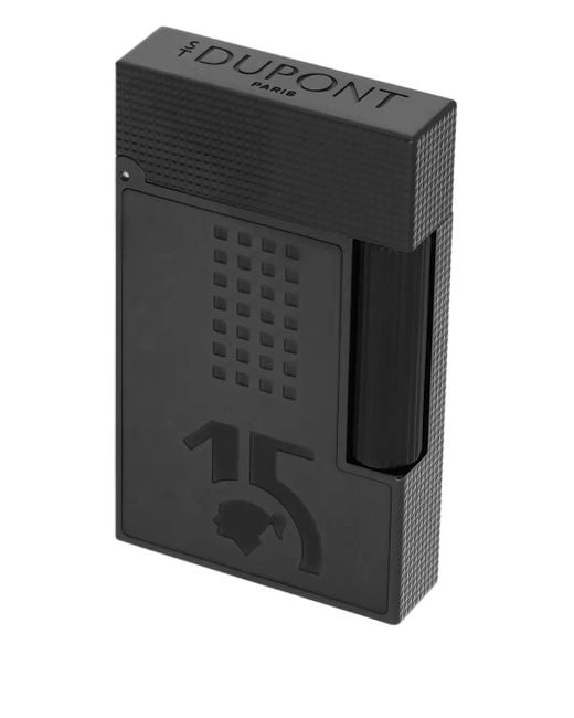 S T Dupont Black Line-Patterned 15Th-Anniversary Lighter