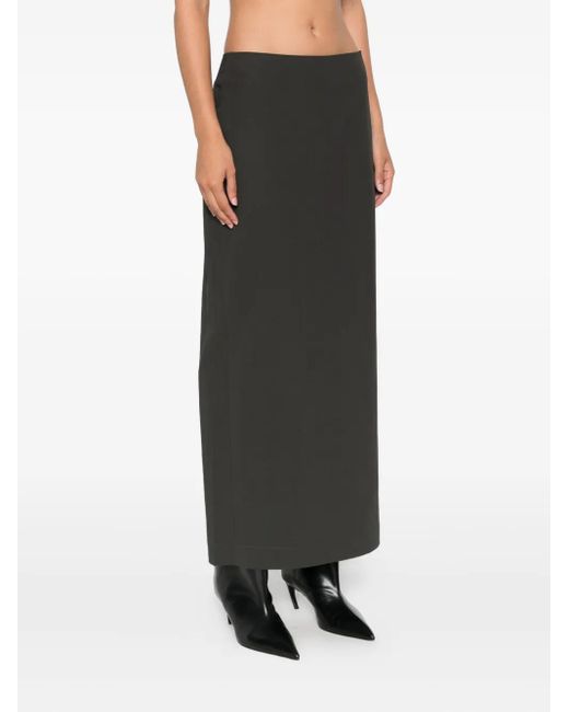 St. Agni Black Low-Waist Column Maxi Skirt