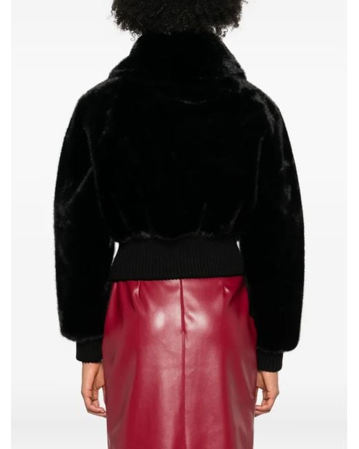 Pinko Black Ribbed Hem Zip Jacket