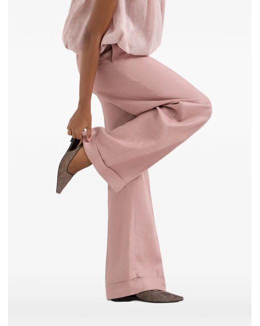 Brunello Cucinelli Pink Loose Flared Trousers
