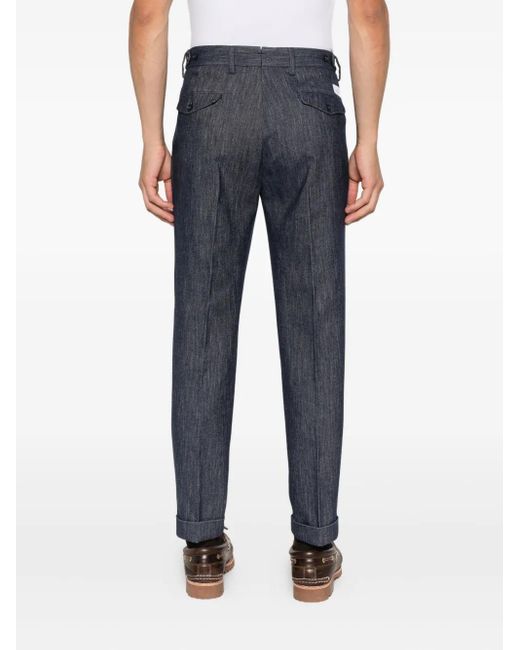 Manuel Ritz Blue Wool-Blend Trousers for men