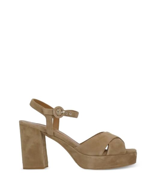 Julie Dee Metallic Suede Heeled Sandals